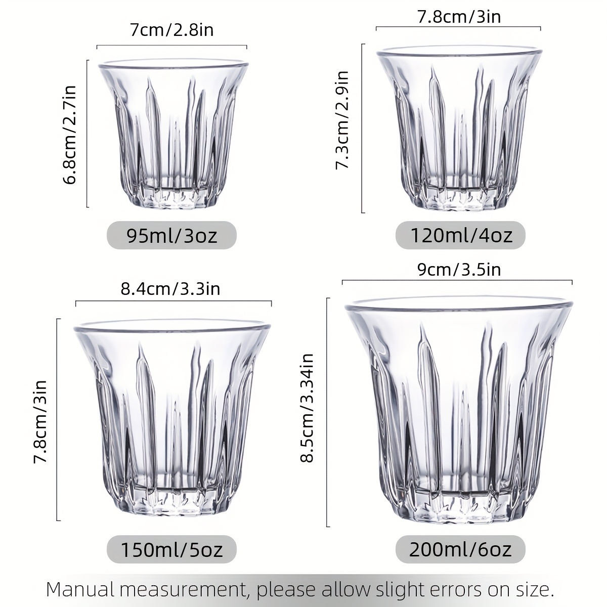 2 Pack Espresso Cups, Clear Gl - đánh giá và giá Espresso Shot Glass