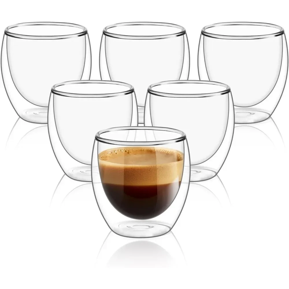 6 pcs Clear Double Wall Glass  - đánh giá và giá Espresso Shot Glass