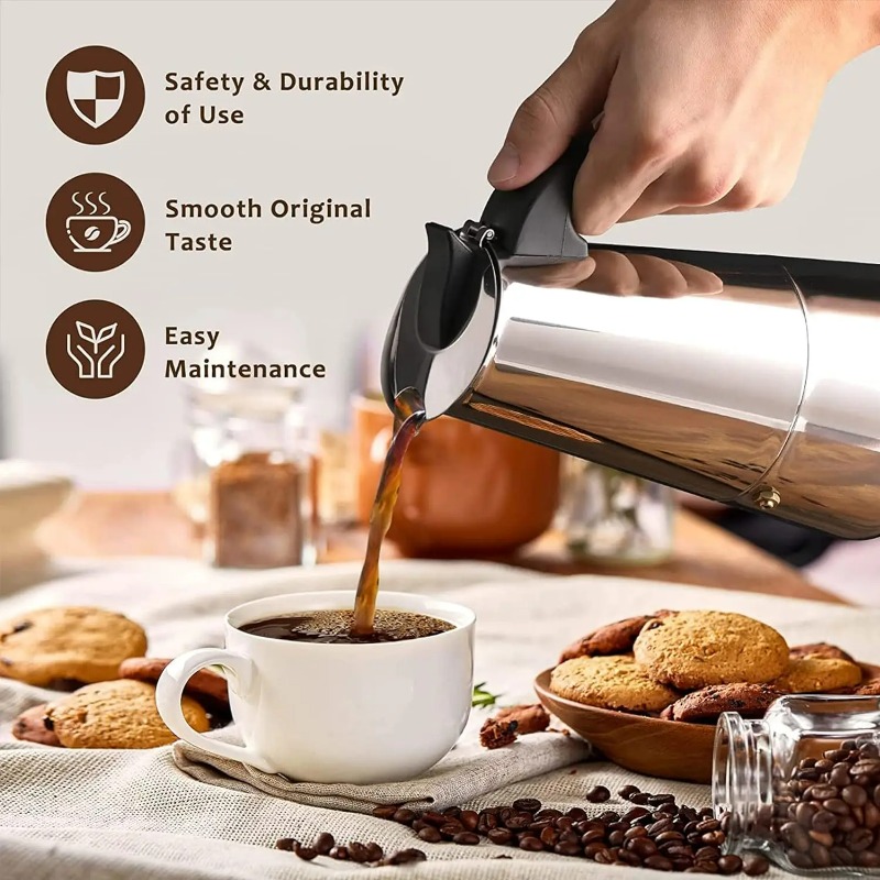 6 Cup Mocha Pot Stainless Stee - đánh giá và giá Coffee Equipment Wholesale