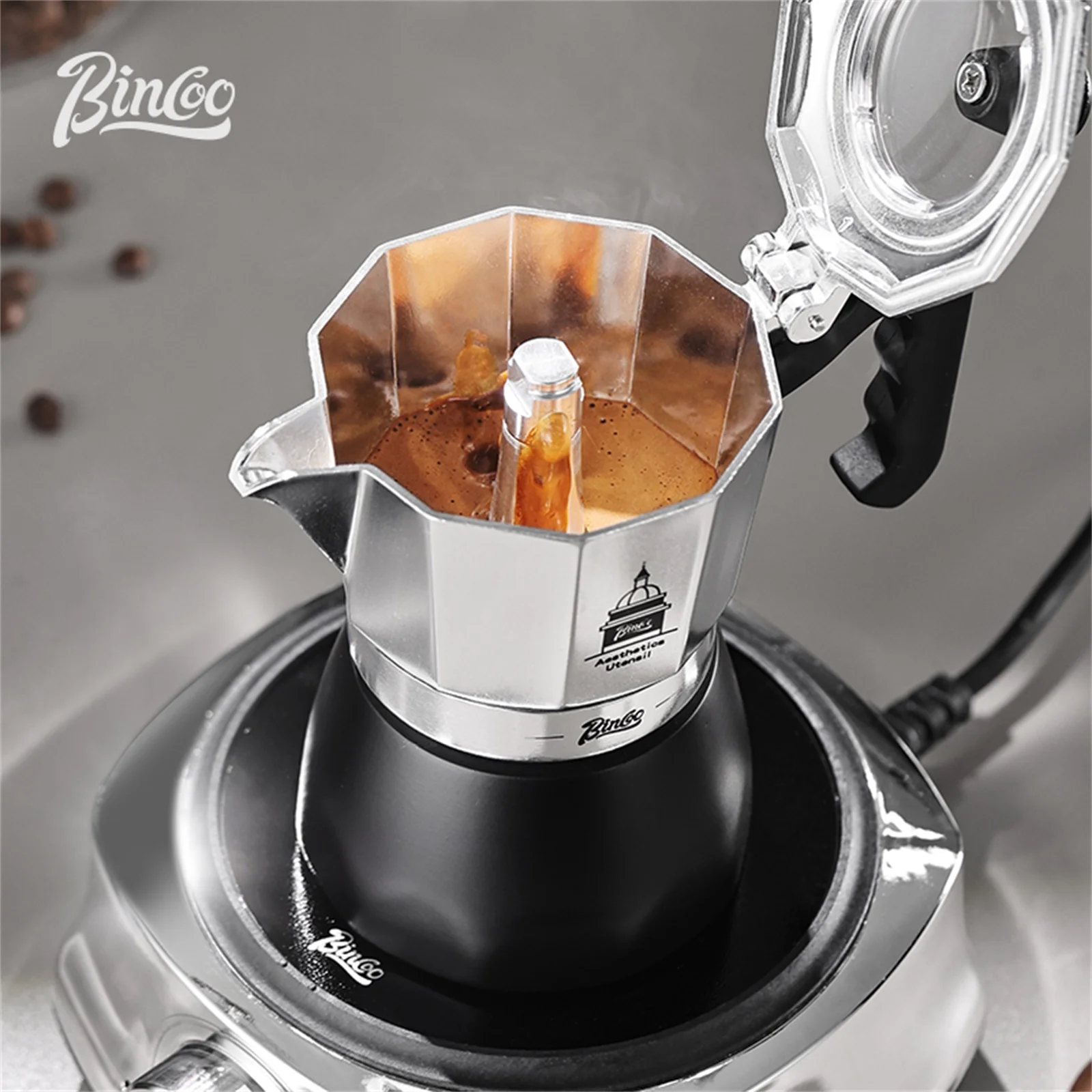 BINCOO Double Valve Moka Pot，E - đánh giá và giá Coffee Equipment Wholesale