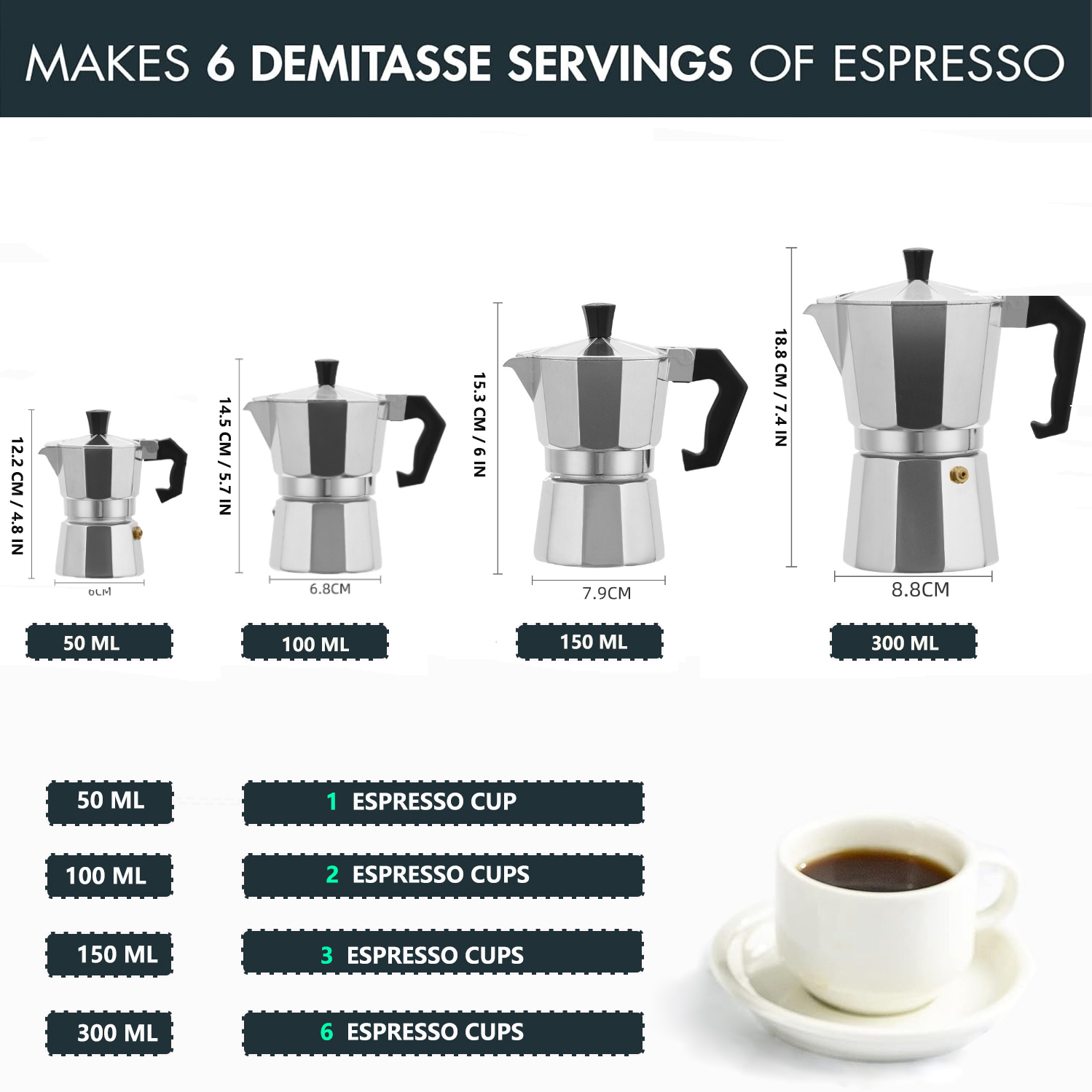 Classic Aluminum Moka Pot 50-3 - đánh giá và giá Coffee Equipment Wholesale