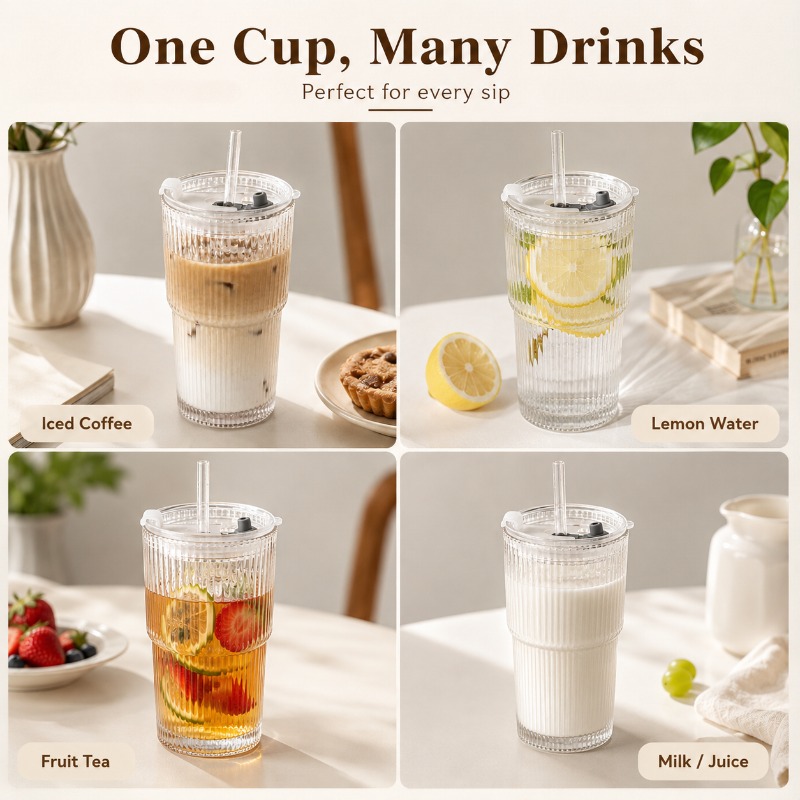 Striped Glass Coffee Cup with  - đánh giá và giá Espresso Shot Glass